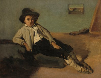 Italiaanse boerenjongen door Jean Baptiste Camille Corot